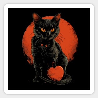 Valentine's Day Love Vintage Halloween Black Cat Witch Retro Cute Super Cool Best Gift Sticker